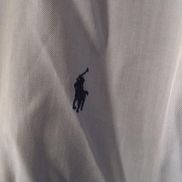 Men's Ralph Lauren Classic Button Down Blue Shirt w Logo Size 17 EUC Dry Cleaned - Picture 3 of 7